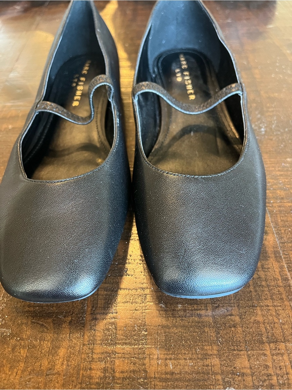 Marc Fisher Black Leather Square-Toe Mary Jane Flats - Women’s size 7 - Picture 5 of 7